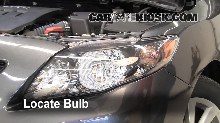 2010 Toyota Corolla S 1.8L 4 Cyl. Éclairage Feux de croisement (remplacer l'ampoule)